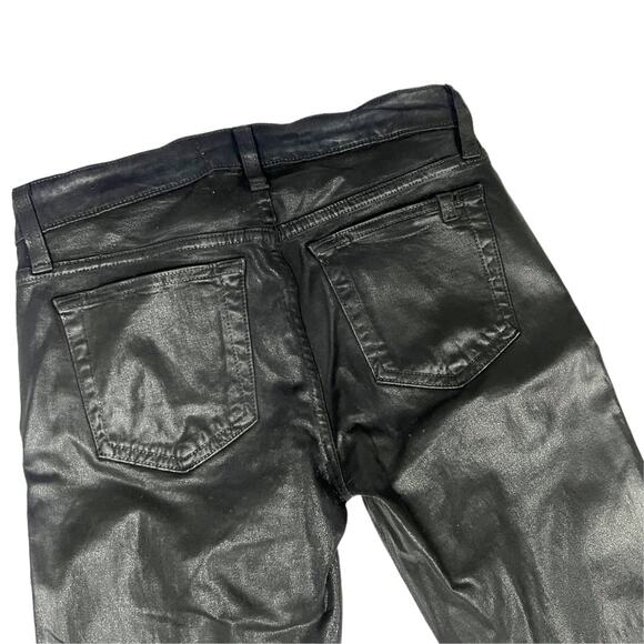 Joe's Jeans Jet Black Coated Denim Zip Fly Skinny Ankle Cropped Pants Women's 25 - Picture 13 of 15